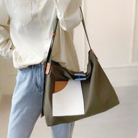 Canvas-Schultertasche für Damen - Grün