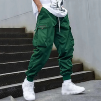 Herren Schwarze Cargo Hose - Grün