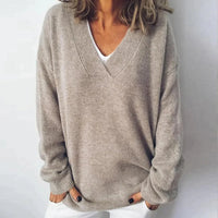Elisabeth | Damen V-Ausschnitt Pullover - Grau