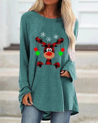 Damen Festlicher Langer Pullover Bequem Strick - Grün