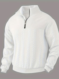 Roberto™ -Vintage Herrenpullover mit Reißverschluss - Weiß