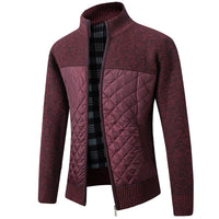 Mason | Herren Cardigan mit Stehkragen und Taschen - Burgunder