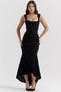 Dania | Damen Taillenbetontes Figurkleid – Sculpted Waist Kleid Elegant - Black