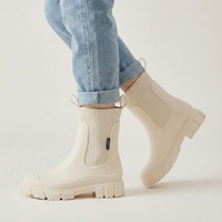 Charlotte | Damen Robuste Profilsohle Chelsea-Stiefel - Beige