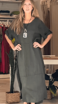 Chiara | Damen Midikleid Modern Feminin Elegant Sommer - Grün