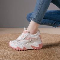 Chunky Mesh-Sneaker mit Schnürung für Damen - Rosa