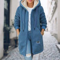 Rina | Damen Kuschelige Reißverschluss Winterjacke - Blau