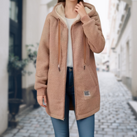 Rina | Damen Kuschelige Reißverschluss Winterjacke - Braun
