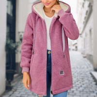 Rina | Damen Kuschelige Reißverschluss Winterjacke - Rosa