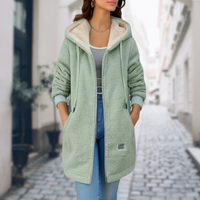 Rina | Damen Kuschelige Reißverschluss Winterjacke - Grau