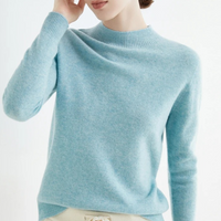 Raina | Damen Weicher Wärmender Stehkragenpullover - Blau