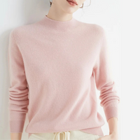 Raina | Damen Weicher Wärmender Stehkragenpullover - Rosa