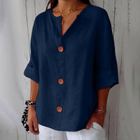 Clara | Legere fließende Bluse - Blau