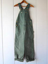 Damen-Latzhosen mit Taschen und Knöpfen - Grün