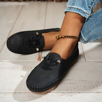Cordania | Damen Komfort Schnür Loafer - Schwarz
