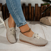 Cordania | Damen Komfort Schnür Loafer - Beige