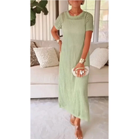 Cordelia | Damen Cut-Out Maxikleid Lochmuster - Hellgrün