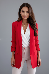 Cordelia | Damen Taillierter Langarm Blazer - Rot