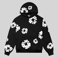 Cornelia | Damen Lässiger Blumenprint Hoodie - Schwarz