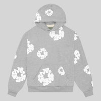 Cornelia | Damen Lässiger Blumenprint Hoodie - Grau