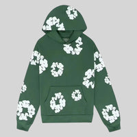 Cornelia | Damen Lässiger Blumenprint Hoodie - Grün