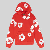 Cornelia | Damen Lässiger Blumenprint Hoodie - Rot