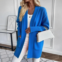 Sofia | Kuscheliger Cardigan mit offenem Schnitt - Blau