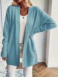 Sofia | Kuscheliger Cardigan mit offenem Schnitt - Pfauenblau