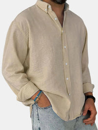 Nicholas | Herren Klassisches Button-Down Hemd - Beige