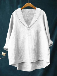 Annika | Oversized Leinen-Bluse - Weiß