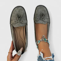 Stefanie | Damen Ballerinas Flache Sohle Gummi – Klassische Ballerinas Komfort 2026 - Grau
