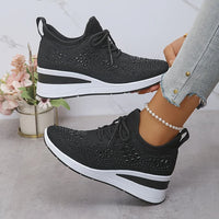 Elena | Funkelnde Damen-Sneakers modern & cozy - Schwarz