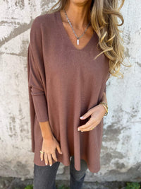 Helena | Damen Pullover Winter klassisch elegant - Braun
