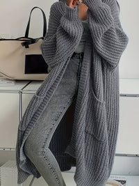 Lena | Zeitloser Longline Strickcardigan Damen - Grau