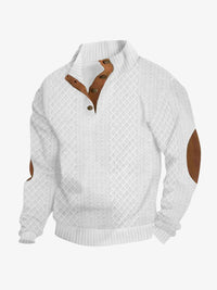 Moritz | Herren Casual Zopfmuster Regular Fit Pullover - Weiß