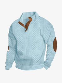 Moritz | Herren Casual Zopfmuster Regular Fit Pullover - Blau