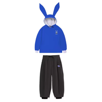 Damen-Anorak und Hose mit weitem Bein Set - Blau/Schwarz