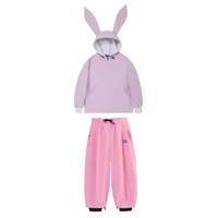Damen-Anorak und Hose mit weitem Bein Set - Lila