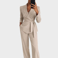 Damen-Blazer und Hosen-Set - Beige