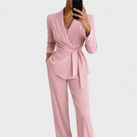 Damen-Blazer und Hosen-Set - Hellrosa