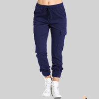 Damen Cargo-Jogger-Hose mit Kordelzug - Blau