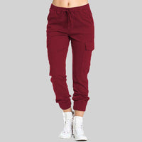 Damen Cargo-Jogger-Hose mit Kordelzug - Rot