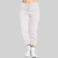 Damen Cargo-Jogger-Hose mit Kordelzug - Weiß