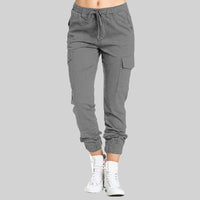 Damen Cargo-Jogger-Hose mit Kordelzug - Grau