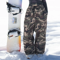 Damen Cargo-Snowboardhose mit Camouflage-Muster - Grün