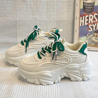 Damen Chunky-Plateau-Sneaker mit Mesh-Einsätzen - Grün