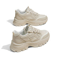 Damen Chunky-Plateau-Sneaker mit Schnürung - Grau
