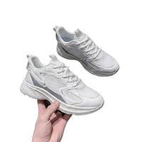 Damen Chunky Schnür-Sneaker mit Mesh-Einsätzen - Grau