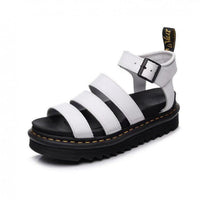 Hannah | Damen Comfortable Sandals Plateau Riemchensandalen Schnallenverschluss - Weiß