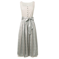 Damen Dirndl Set mit Knopfleiste und Schürze - Grau